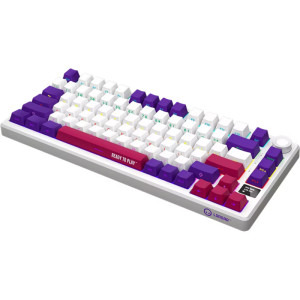 LORGAR KBP7075W Pro TKL RGB Toxic Purple Linear Switch White Mecanica