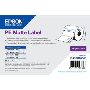 Consumabil Epson Rola etichete pretaiate mate PE C33S045550, 76 x 51 mm, 535 etichete