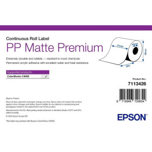 Consumabil Epson Rola continua etichete mate premium PP, 51 mm x 29 m