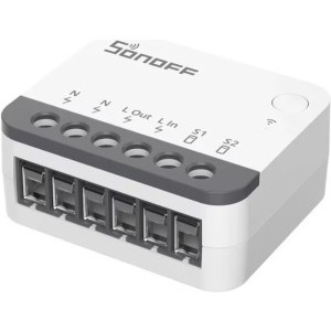 Sonoff ZBMINIR2, Zigbee Smart Switch, 1 Canal, 10A, cu Nul, Repeater, Control aplicatie, Control vocal, Program