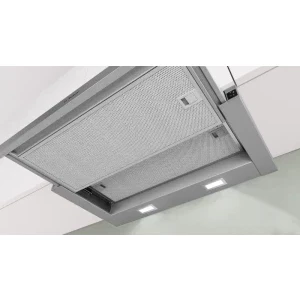 Bosch telescopica DFM064W55, Putere de absorbtie 394 m3/h, Clasa C, 3 trepte de viteza, Iluminare LED, 60 cm, Argintiu