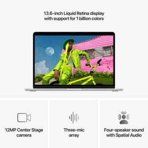 Apple 13.6'' MacBook Air 13 with Liquid Retina, Apple M5 chip (10-core CPU), 24GB, 1TB SSD, Apple M5 10-core GPU, macOS, Silver, INT keyboard, 2026