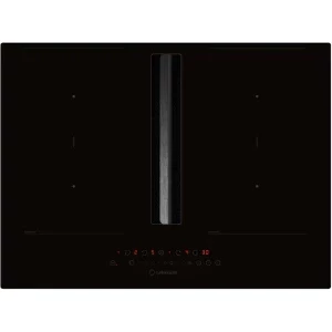 Plita incorporabila Turbionaire TF60A, Inductie, 4 zone de gatit, Hota integrata, Bridge Dual Combi, Boost, 80 cm, Negru