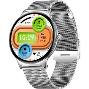 SmartWatch COLMi V89 argintiu, curea din otel argintiu