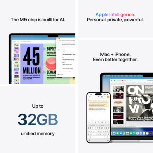 Apple 13.6'' MacBook Air 13 with Liquid Retina, Apple M5 chip (10-core CPU), 24GB, 512GB SSD, Apple M5 10-core GPU, macOS, Silver, US keyboard, 2026