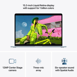 Apple 15.3'' MacBook Air 15 with Liquid Retina, Apple M5 chip (10-core CPU), 24GB, 1TB SSD, Apple M5 10-core GPU, macOS, Sky Blue, INT keyboard, 2026