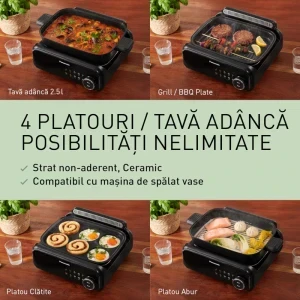 Panasonic Gratar electric multifunctional 4-in-1 NF-GM400KXE, 1524W, 2.5L, Negru
