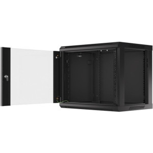 Lanberg WF01-6409-10B 9U, Wall mount, 600 x 450, Glass door, Negru