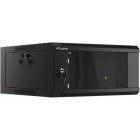 Lanberg WFFA-5604-10B 4U, Wall mount, 600 x 411, Glass door, Negru