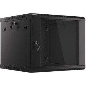 Lanberg WF01-6609-10B 9U, Wall mount, 600 x 600, Glass door, Negru