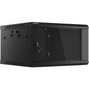 Lanberg WF01-6606-10B 6U, Wall mount, 600 x 600, Glass door, Negru