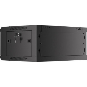 Lanberg WF01-6404-10B 4U, Wall mount, 600 x 450, Glass door, Negru