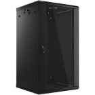 Lanberg WF01-6622-10B 22U, Wall mount, 600 x 600, Glass door, Negru
