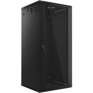 Lanberg WF01-6627-10B 27U, Wall mount, 600 x 600, Glass door, Negru