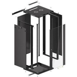 Lanberg WF01-6627-10B 27U, Wall mount, 600 x 600, Glass door, Negru
