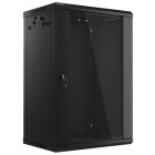 Lanberg WF01-6418-10B 18U, Wall mount, 600 x 450, Glass door, Negru