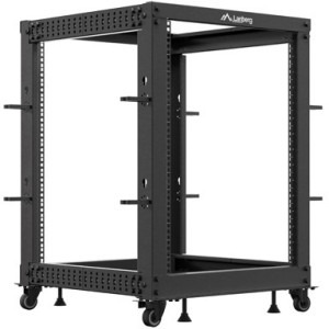 Lanberg OR01-6115-B 15U, Open rack, 600 x 600-1100, Reglabil, Negru