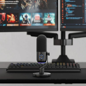 streamplify Mic Mini RGB cu suport Black