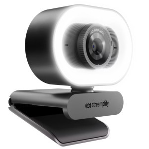 streamplify Cam Plus, Full HD, FOV 80, Ring light, Black