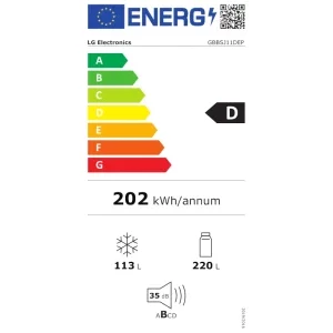 LG GBBSJ11DEP, 333 L, Clasa E, No Frost, Inverter, AI Fresh, LinearCooling, DoorCooling+, ThinQ, Control electronic, 186 cm, Negru
