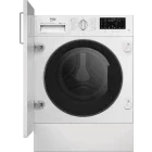 Masina de spalat rufe cu uscator Beko incorporabila B5DBT68547W, Spalare 8 kg, Uscare 5 kg, 1400 RPM, Clasa D, ProSmart Inverter, SteamCure, Alb