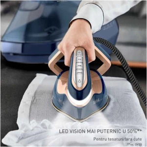 Tefal Statie de calcat Pro Express Vision Max GV9910E0, 3000W, 215g/min, Albastru/Auriu