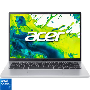 Laptop Acer 14 Aspire Go 14 AG14-72P, WUXGA IPS, Procesor Intel® Core™ 7 150U (12M Cache, up to 5.40 GHz), 16GB DDR4, 512GB SSD, Intel Graphics, No OS, Pure Silver