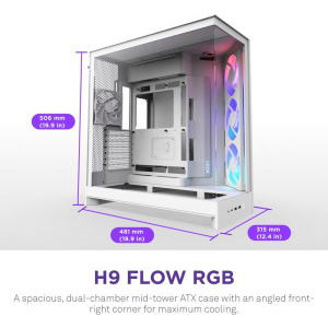 NZXT H9 Flow RGB, White