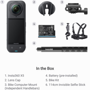 Insta360 X5 Midnight Black Road Cycling Bundle (Independent)