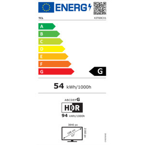 TCL Smart TV QLED 43T69C Seria T69C 108cm 4K UHD HDR