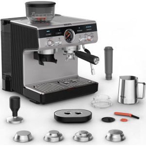 Krups manual Precision XP801T10, 1000W, 15bar, Negru/Argintiu