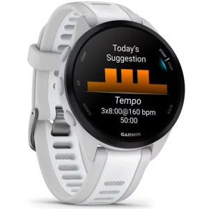 Garmin Forerunner 165 Music, GPS/Wi-Fi, Mist Grey curea Silicon Whitestone