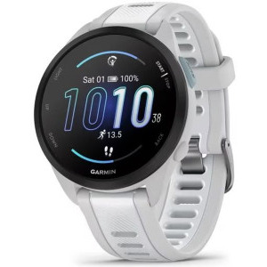 SmartWatch Garmin Forerunner 165 Music, GPS/Wi-Fi, Mist Grey curea Silicon Whitestone