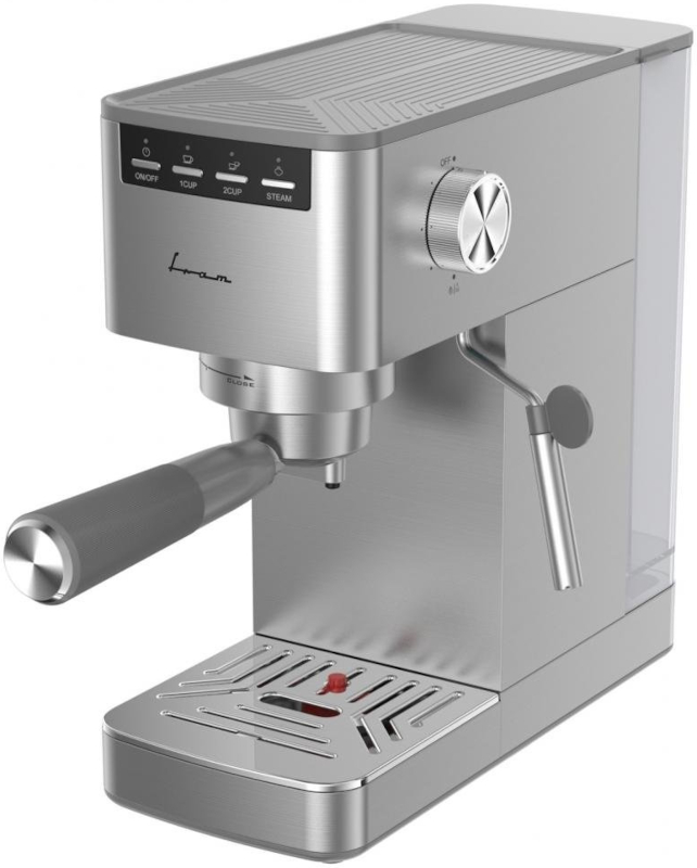 Espressor de cafea Fram manual FEM-D15SS 1350W 15bar 1.2L Argintiu