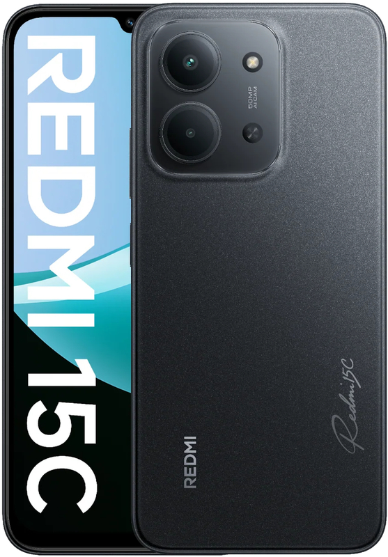Smartphone Xiaomi Redmi 15C, 256GB, 4GB RAM, 4G, Tri-Camera, Midnight Black