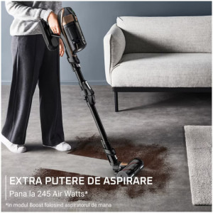 Rowenta X-Force Flex 15.60 RH99G3WO, vertical cu mop, 380W, 0.65L, Negru