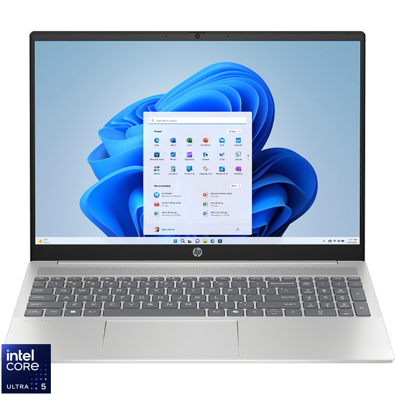 Laptop HP 16'' Pavilion 16-af0013nn, 2K OLED 120Hz, Procesor Intel® Core™ Ultra 5 125U (12M Cache, up to 4.30 GHz), 16GB LPDDR5X, 1TB SSD, Intel Graphics, Win 11 Home, Natural Silver