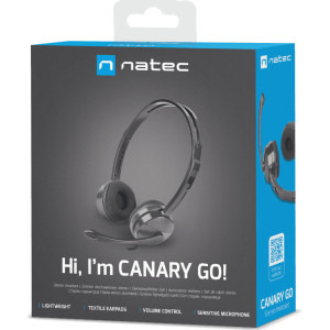 Natec On-Ear, Canary Go cu microfon Black