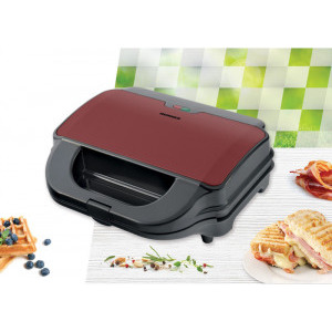 Heinner Sandwich maker SM-2H900BKS, 900W, Negru/Rosu