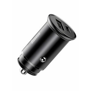 Incarcator auto Baseus Circular QC, 1x USB, 1x USB-C, negru