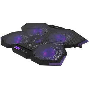 AQIRYS Spider, diagonala max. de pana la 17.3 inch, 5 ventilatoare, iluminare LED, ecran LCD integrat