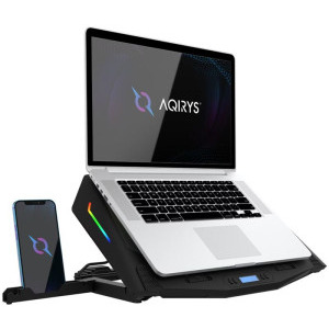 AQIRYS Pluto, diagonala max. de pana la 17.3 inch, iluminare RGB, hub USB, stand pentru telefon