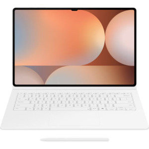 Samsung Husa de protectie tip stand Book cu tastatura White pentru Galaxy Tab S10 Ultra/Tab S9 Ultra
