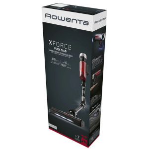 Rowenta vertical XForce Flex 9.60 Animal Care RH2078WO, 250W, Tub Flex, Smart Control Display, baza de incarcare, 0.4L, Rosu/ negru, Rosu-Negru