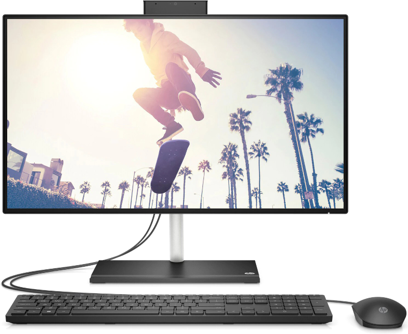 All-In-One PC HP 24-cb0049nq, 23.8 inch FHD, Procesor AMD Athlon Silver 3050U 2.3GHz, 8GB RAM, 512GB SSD, Radeon Graphics, Camera Web, no OS