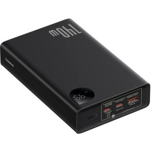Baseus Adaman Digital Display, 24000 mAh, PD 140W, 2x USB-C, 1x USB, Black, posibilitate incarcare laptop