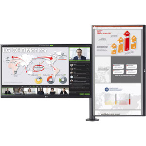 LG Ergo Dual 27QP88DP-BS 27 inch QHD IPS 5 ms 75 Hz USB-C HDR FreeSync