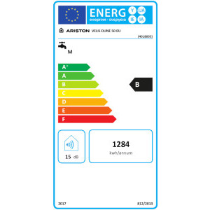 Ariston electric Velis Dune 50 EU, 1500 W, 50 L, Control electronic, Functie Eco Evo, Protectie ioni de argint, Anod de magneziu, Alb