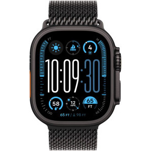Apple Watch Ultra 2 v2, Cellular 49mm Black Titanium Case with Black Titanium Milanese Loop - M