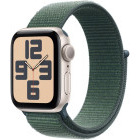 SmartWatch Apple Watch SE (2024), GPS, 44mm Aluminium Starlight cu Lake Green Sport Loop